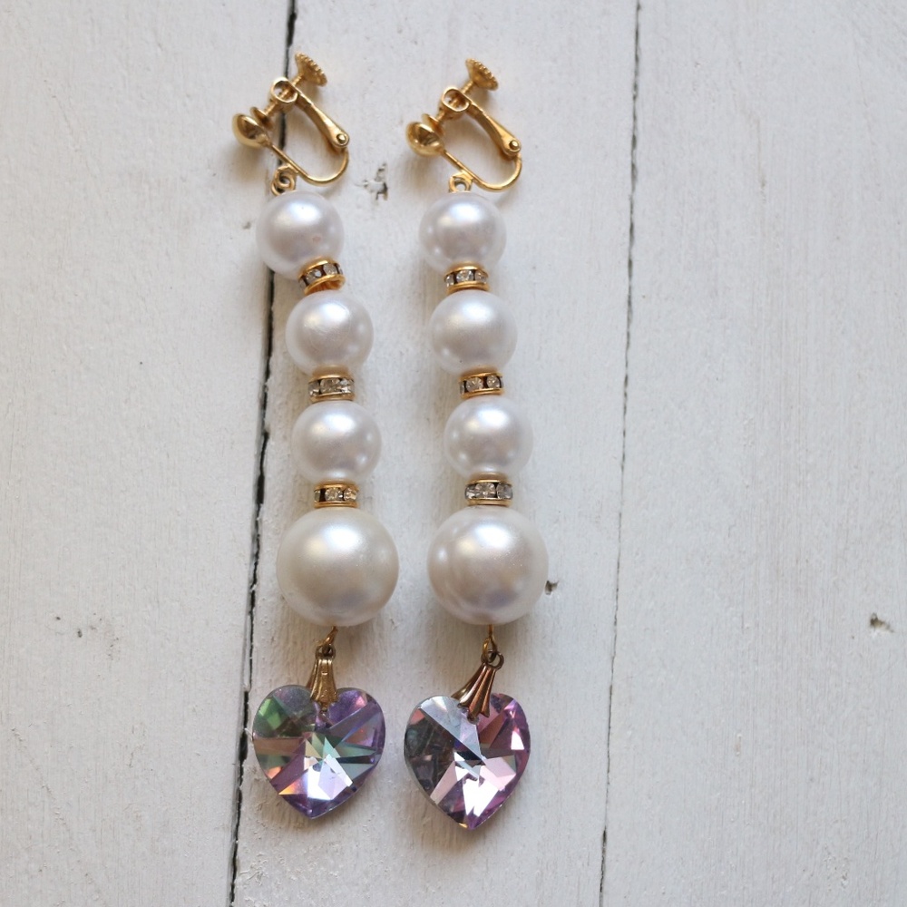 pearl dangle drop earrings